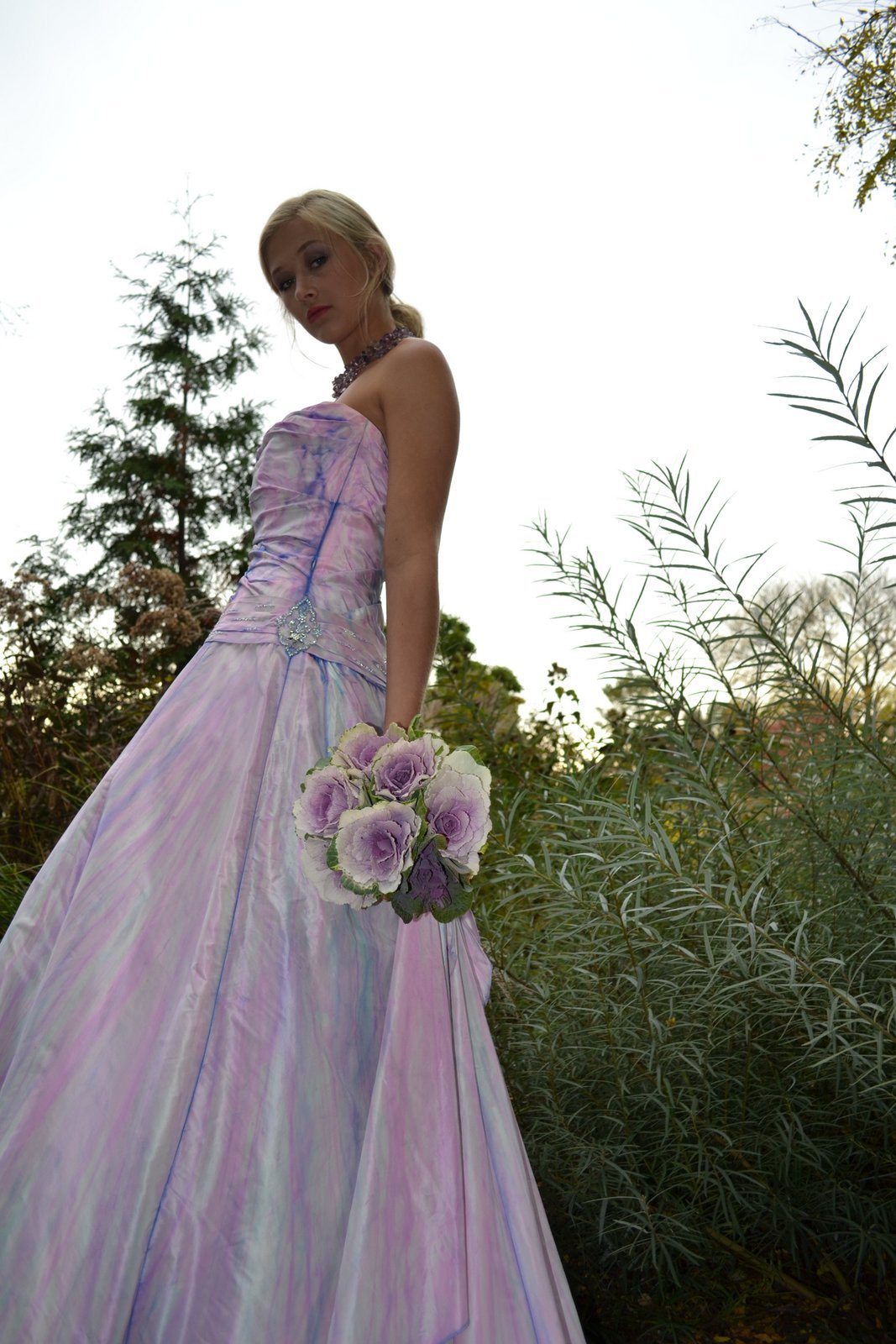 Bohemian Beach Wedding Dress Silk Pink blush White purple 6 8 10 corset med larg