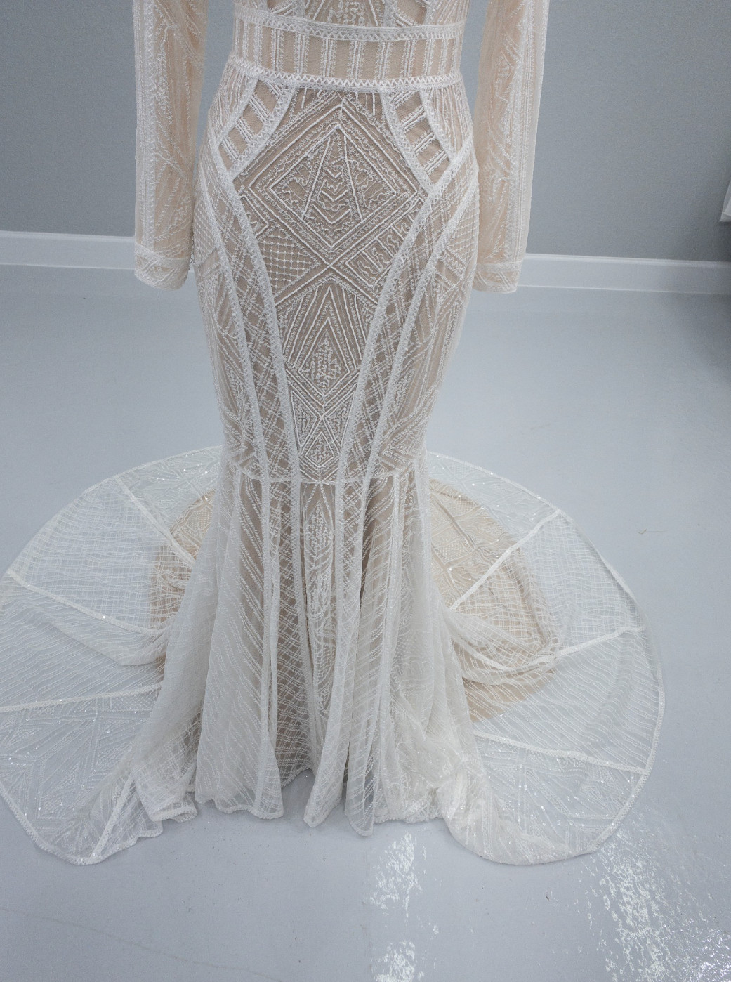 Justin Alexander Wedding Dress Art Deco Beaded Signature 99045 Label 12 Street 8