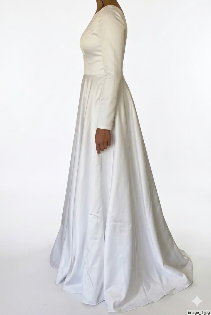 Unbranded Minimalist Wedding Dress / Long Sleeved / Solid / Size 6
