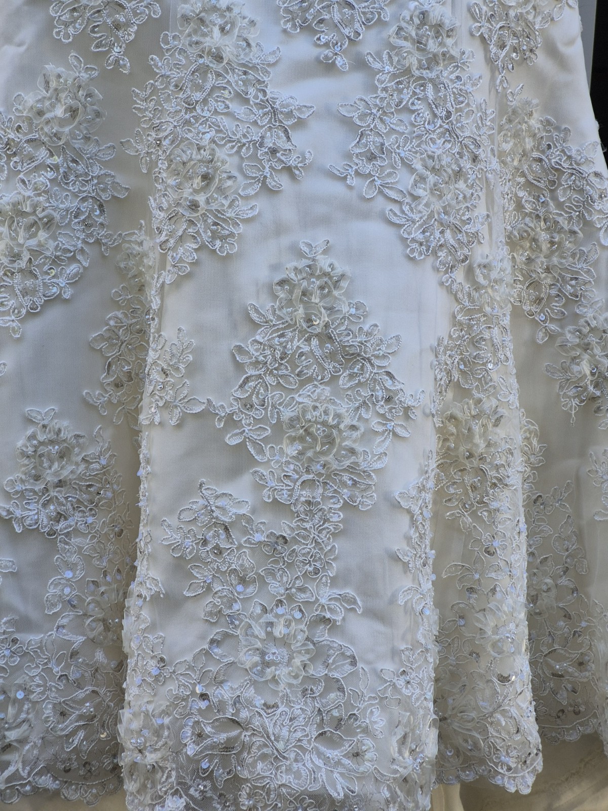 Maggie Sottero Ivory Sequince Embroidered Strapless Taffeta Wedding Dress 8