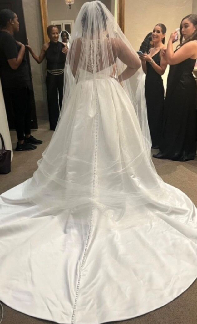 Ashley & Justin Bride Ivory A-Line Wedding Dress, Size 12 – Original Price $1400
