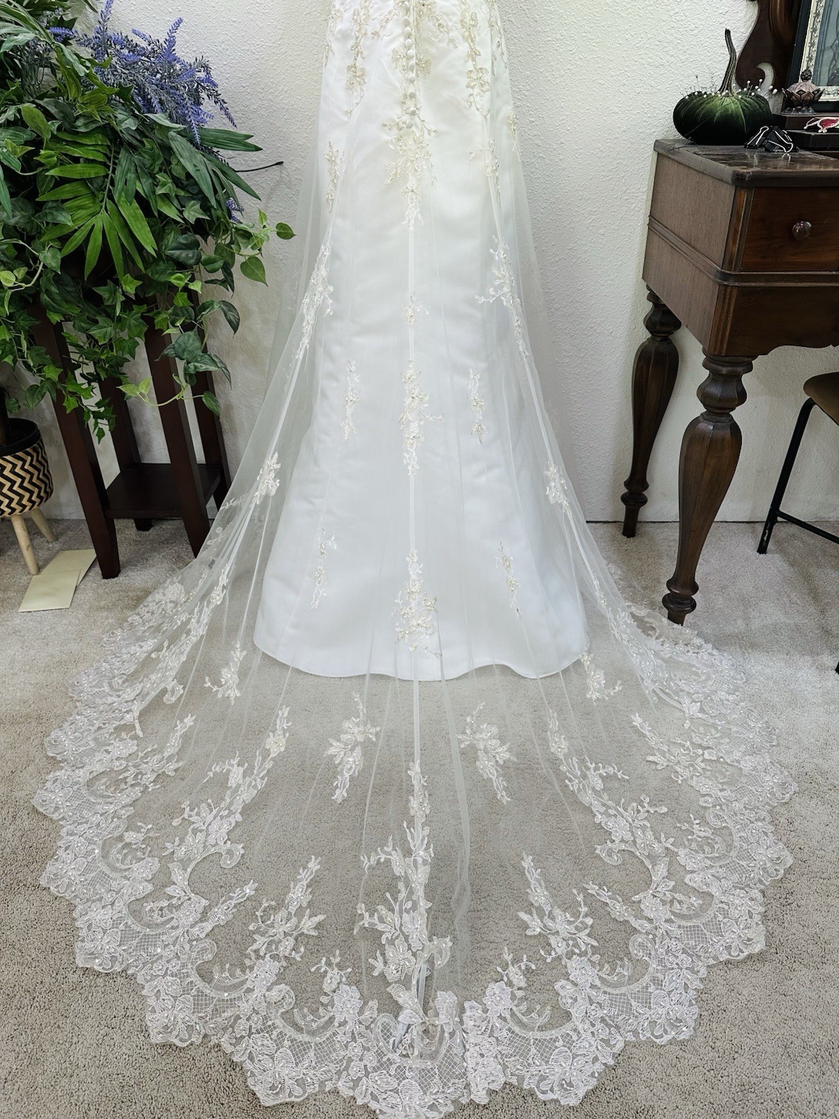 Vintage Alfred Angelo Wedding Dress | Champagne Embellished Lace Bridal Gown
