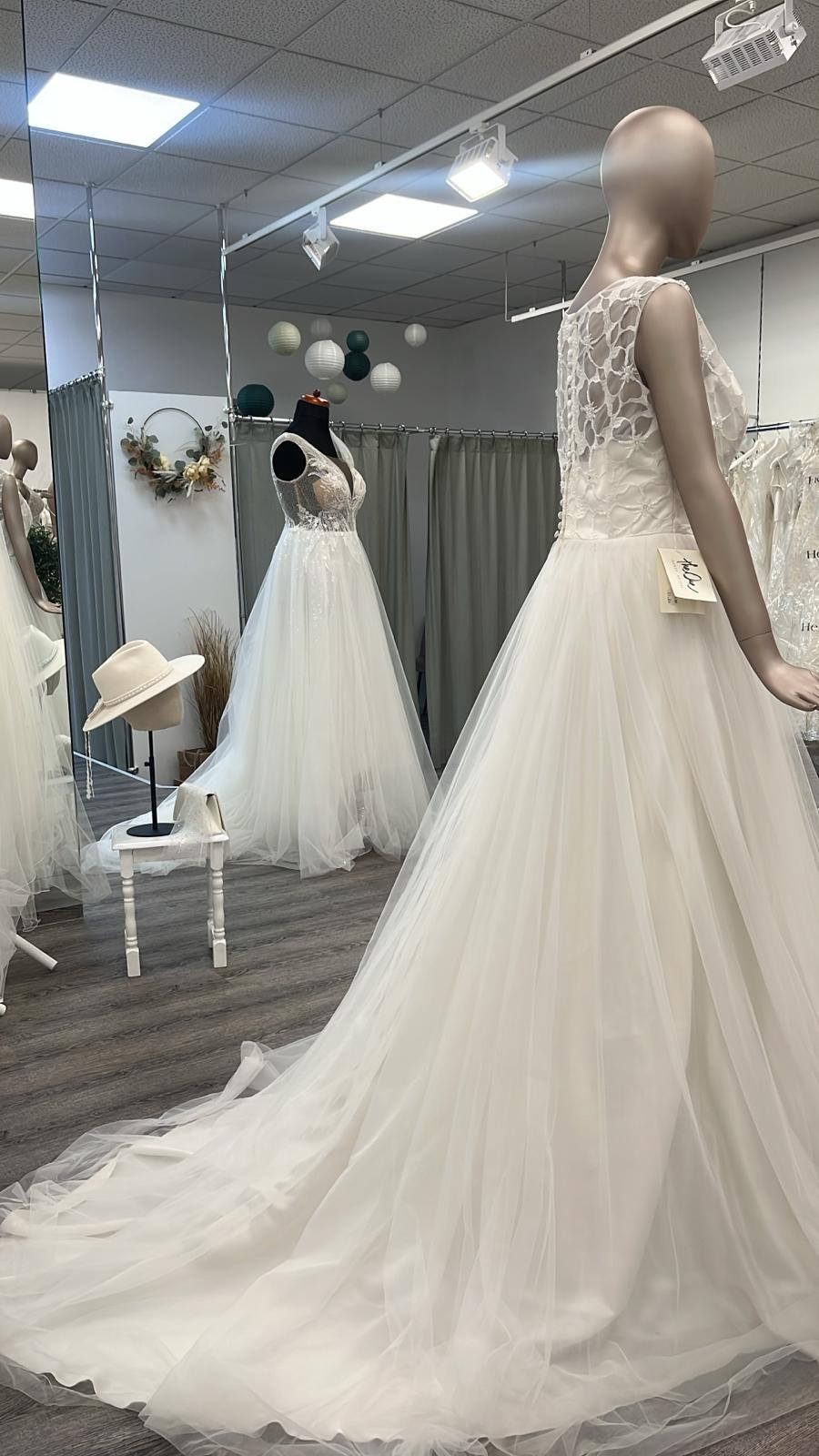 DESIGNER BRAUTKLEID THE ONE BY MODE DE POL GR 42 PRINZESSIN TÜLL GLITZER