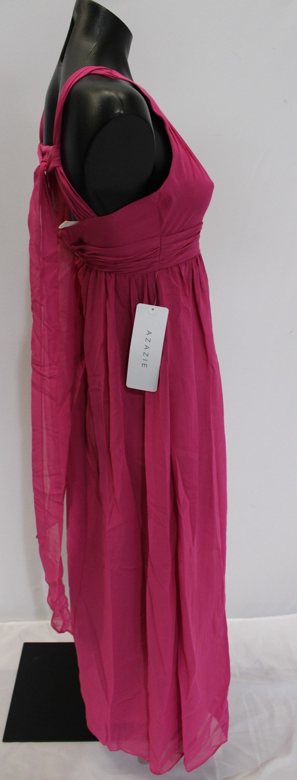 Azazie Junior Girls Jaylah A-Line Ruched Chiffon Dress AP2 Fuchsia Size: J8