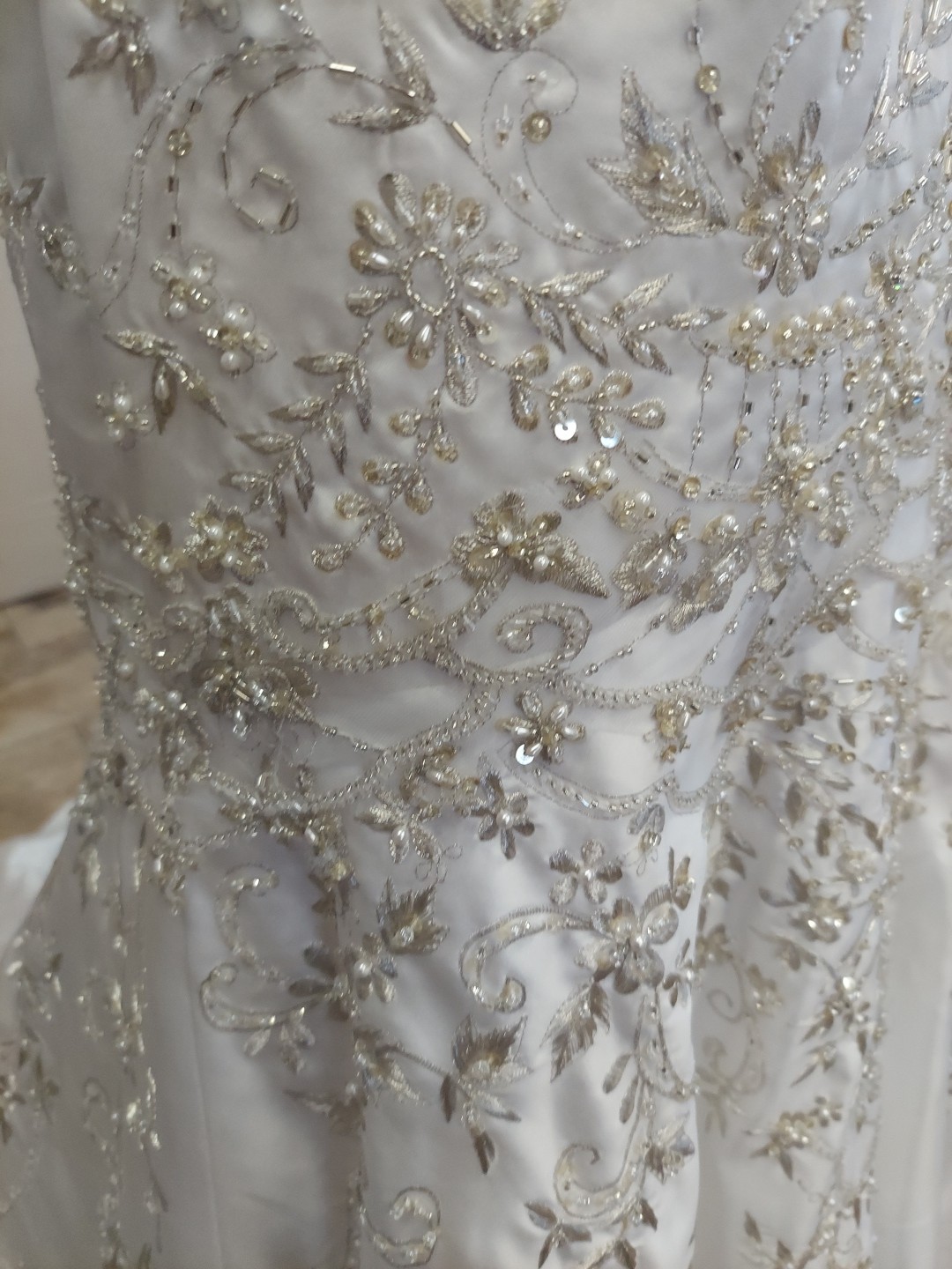 Morilee Adjustable Lacedownformfit Mermaid size12 High Intrigue Gem Pearl Bead