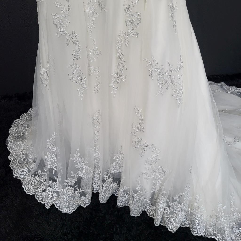 NWT~$1599~DA VINCI~SZ 6~IVORY STRAPLESS EMBELLISHED BALL GOWN WEDDING DRESS