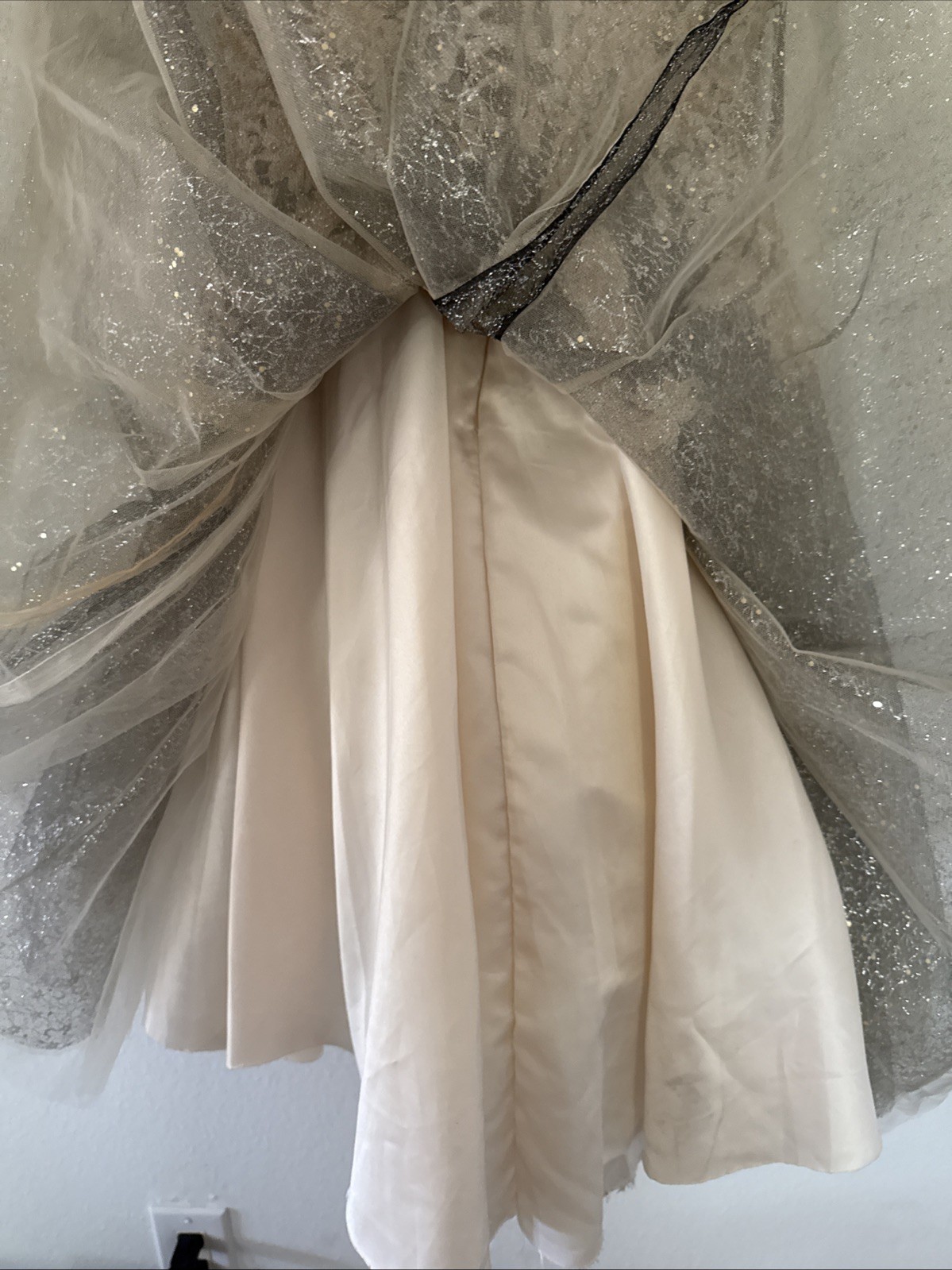 Black/Silver Lace Wedding/ Special Occasion Formal Dress Size S/M Hand Made New