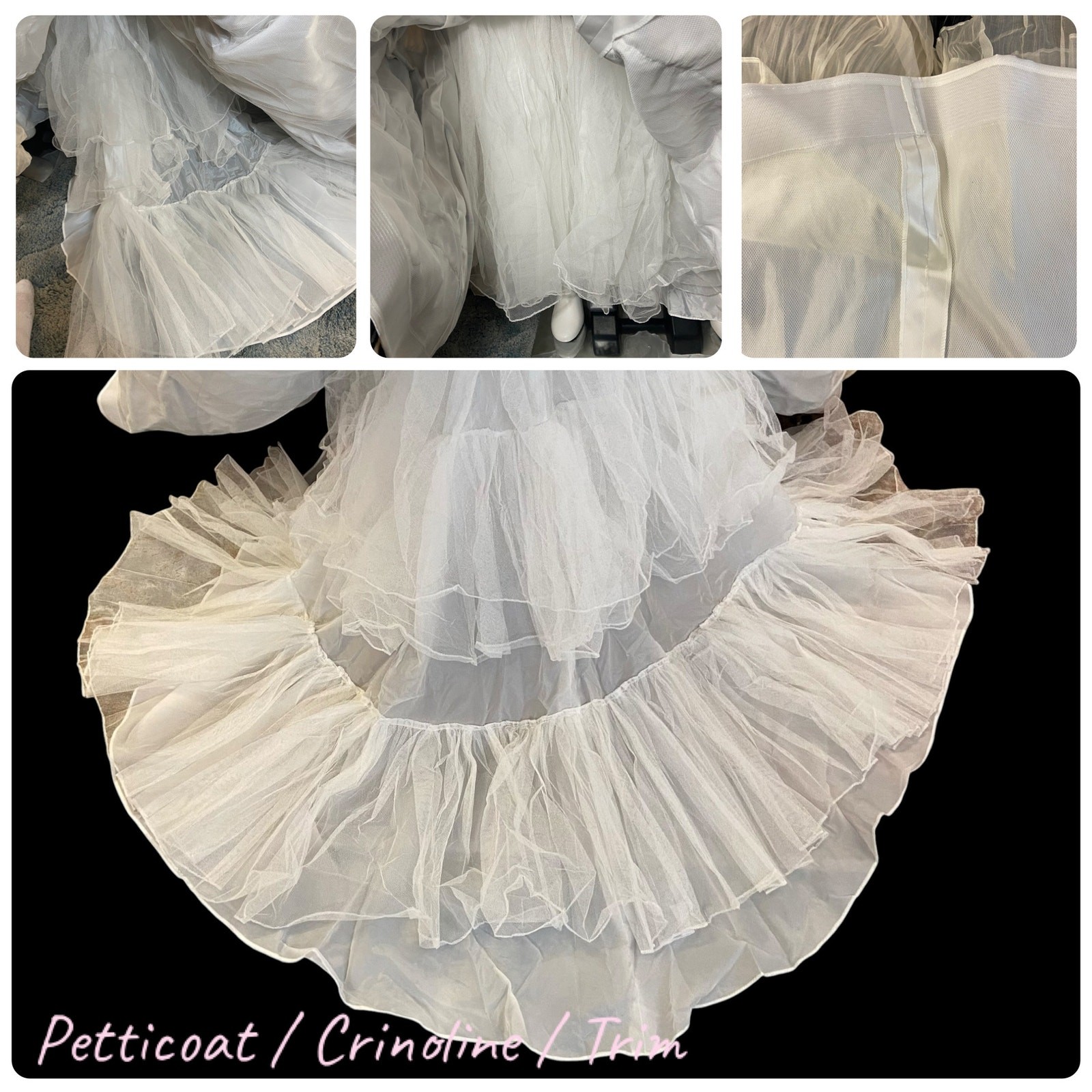 St. Pucchi 9417 Couture Wedding Dress – 2010s Black & Ivory Tiered Silk Gown