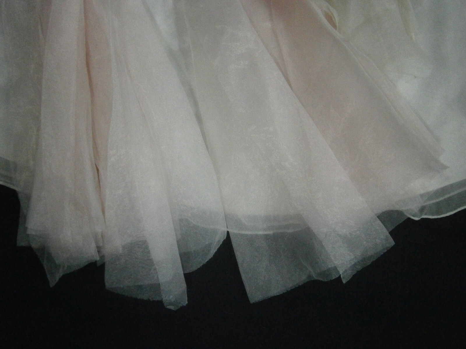 Ysa Makino Wedding Dress Silk Ball Gown 10 White Blush Pink Crystals Layers