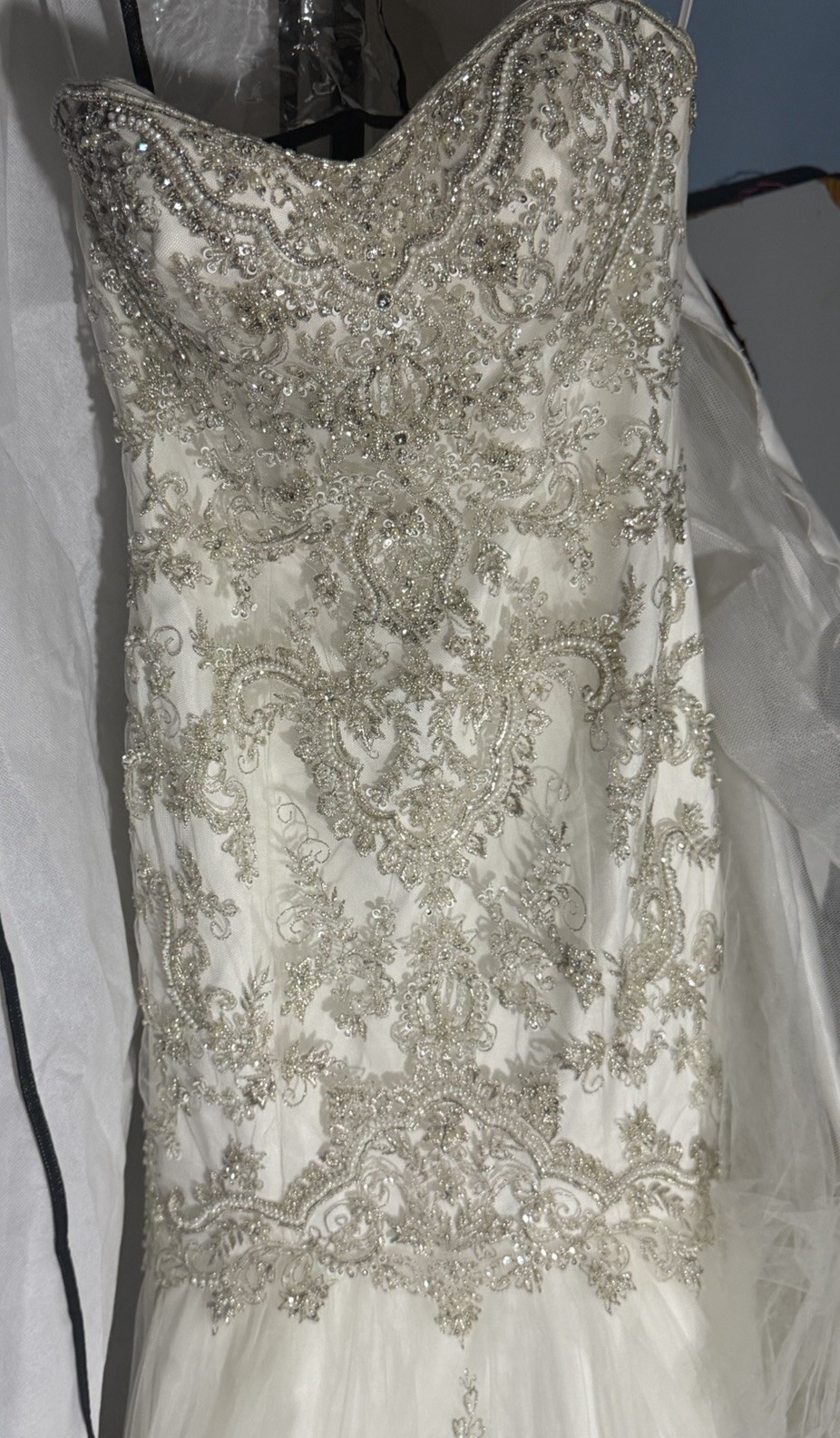 Bridal Dress Casa Blanca Wedding Gown Ivory With Stone Embroid Mermaid Dress Sz6