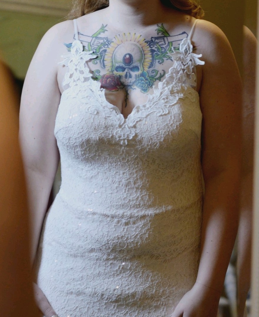 White Lace Wedding Dress Size 9