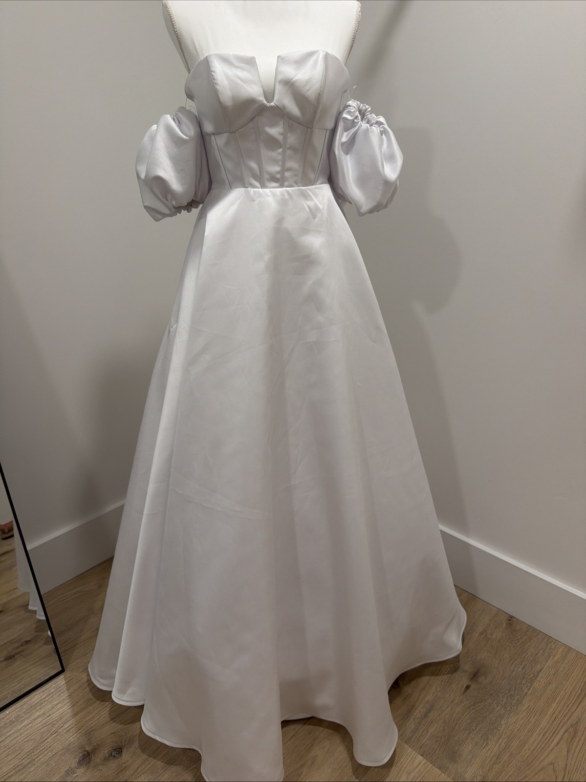 Morilee Style 49129 Strapless, Wedding Gown With Detachable Puffy Sleeves Size 4