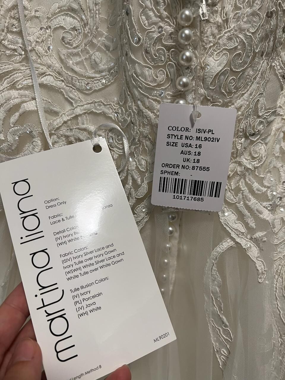 Martina Liana Wedding Dress (US size 16) – Style Number ML902IV