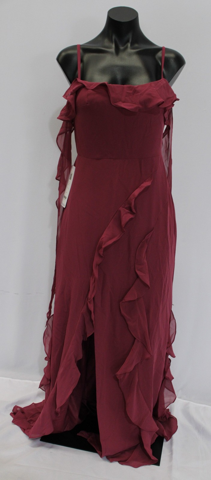 Azazie x Barbie Women’s Sheath Bow Chiffon Side Zip Dress AP2 Mulberry Size: A4