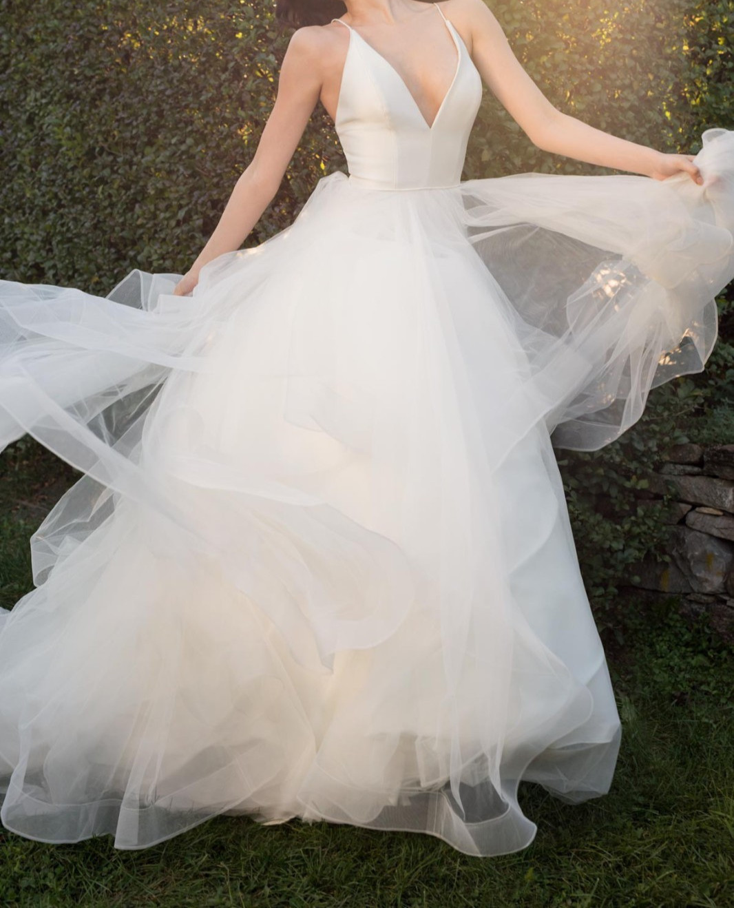 Wtoo Bridals Watters Phaedra Wedding Dress 10 Silk Bodice Tulle Tiered Ball Gown