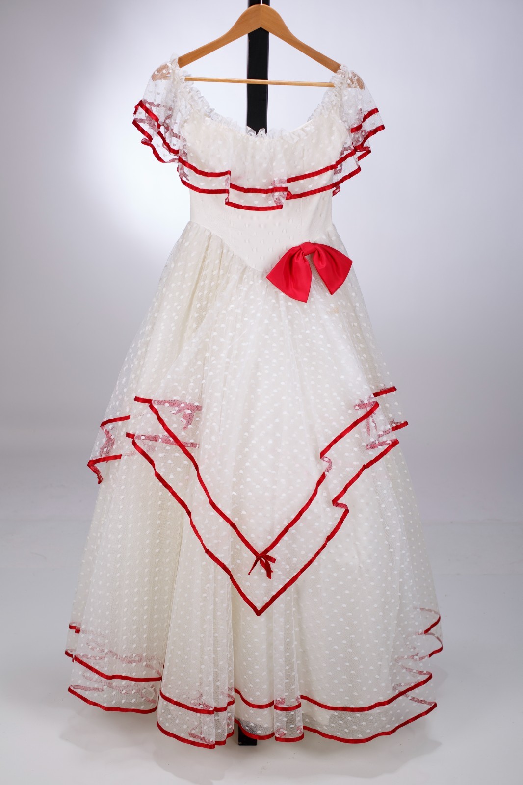 VTG Flirtations by Alfred Angelo Dotted Tull Southern Ball Gown Ivory Size 3/5