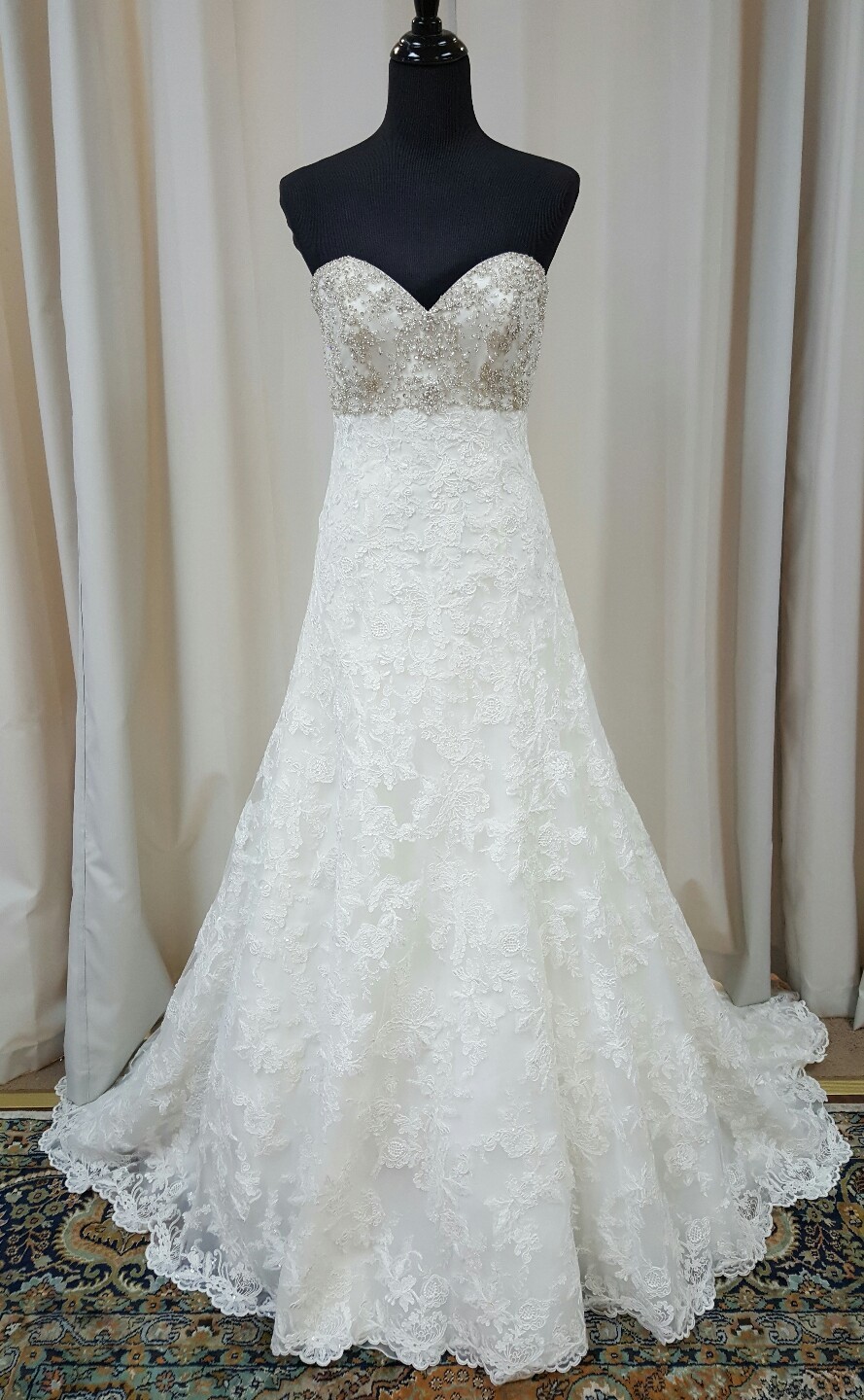 NEW Mori Lee Bridal Gown Wedding Dress 2678 Ivory A Line Sweetheart Crystal Lace