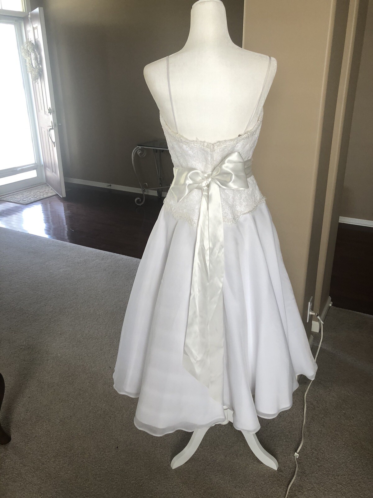 2be White Tea Length Wedding Dress Size 8