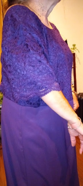 Lanz of Salzburg Purple Rayon Nylon Lace Special Occassion Nwt Dress (Size 26W )
