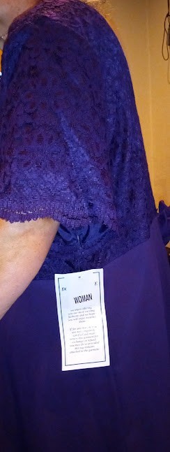 Lanz of Salzburg Purple Rayon Nylon Lace Special Occassion Nwt Dress (Size 26W )