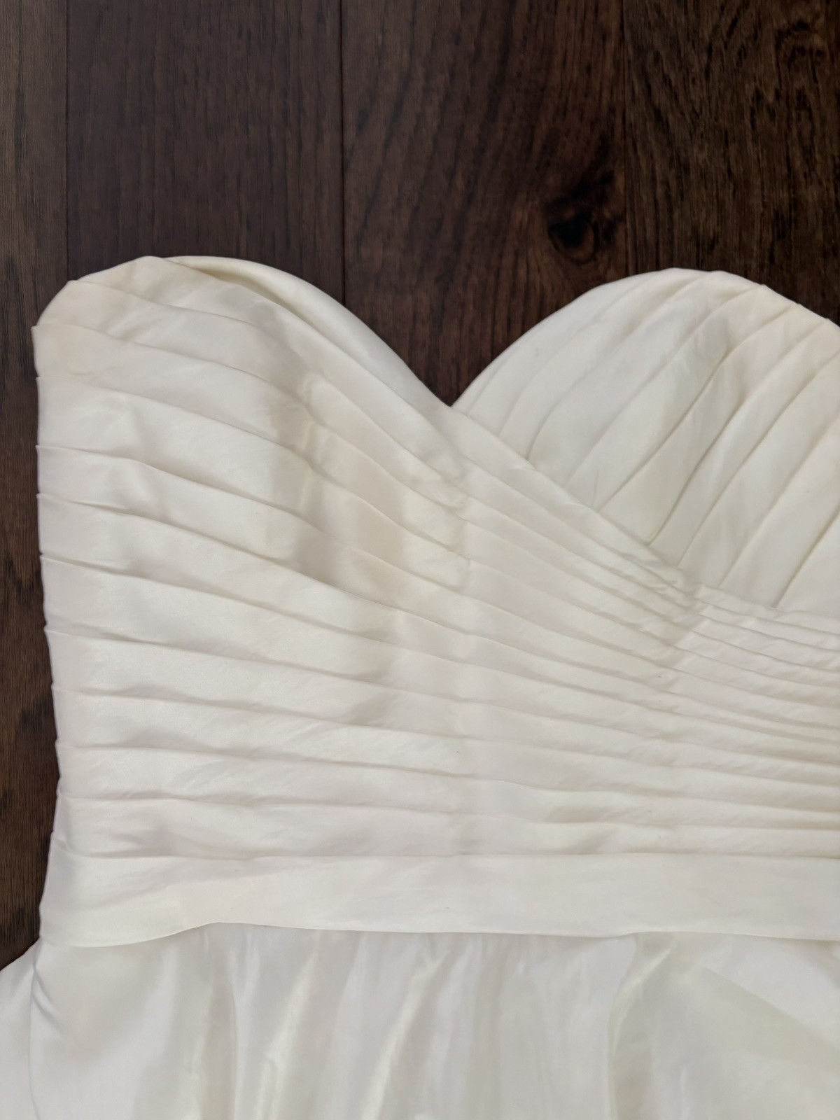 Classic Strapless Tea Length Midi Wedding Dress Gown Ivory Size 12, Has Pockets