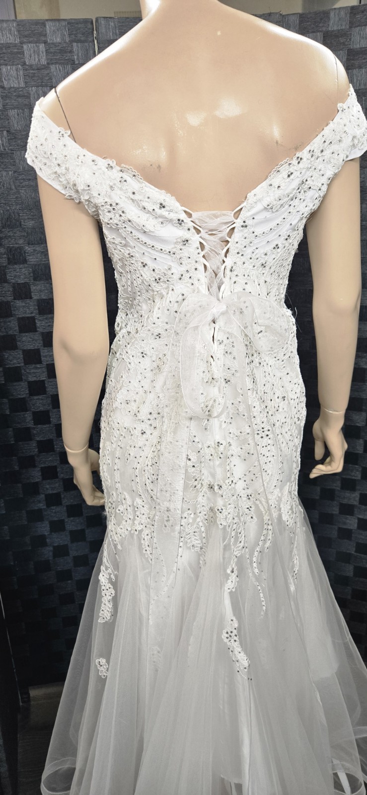 Unbranded White Sweetheart neckline off shoulder Lace corset Wedding Dress sz 6