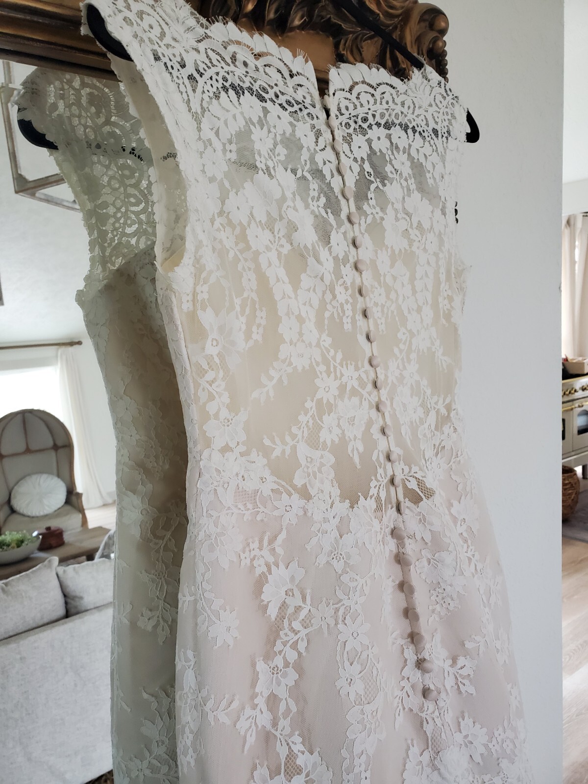 Symphony of Venus Mermaid Lace see through back Wedding Dress sz 10