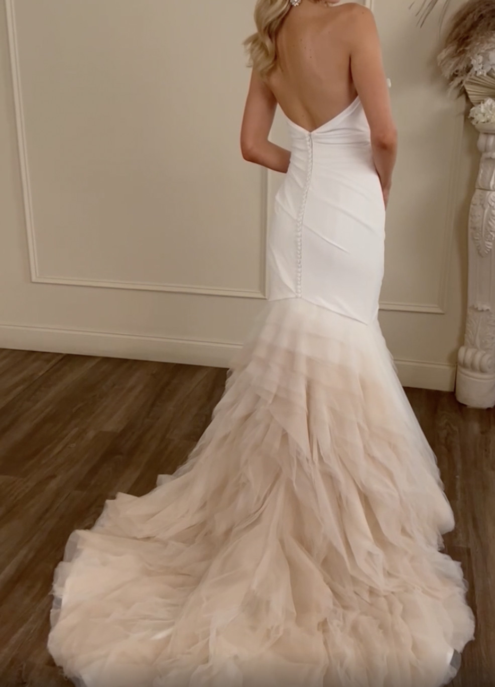 Kelly Faetanini Sutton Wedding Dress 12 Fit & Flare All White Crepe Tulle $5,000