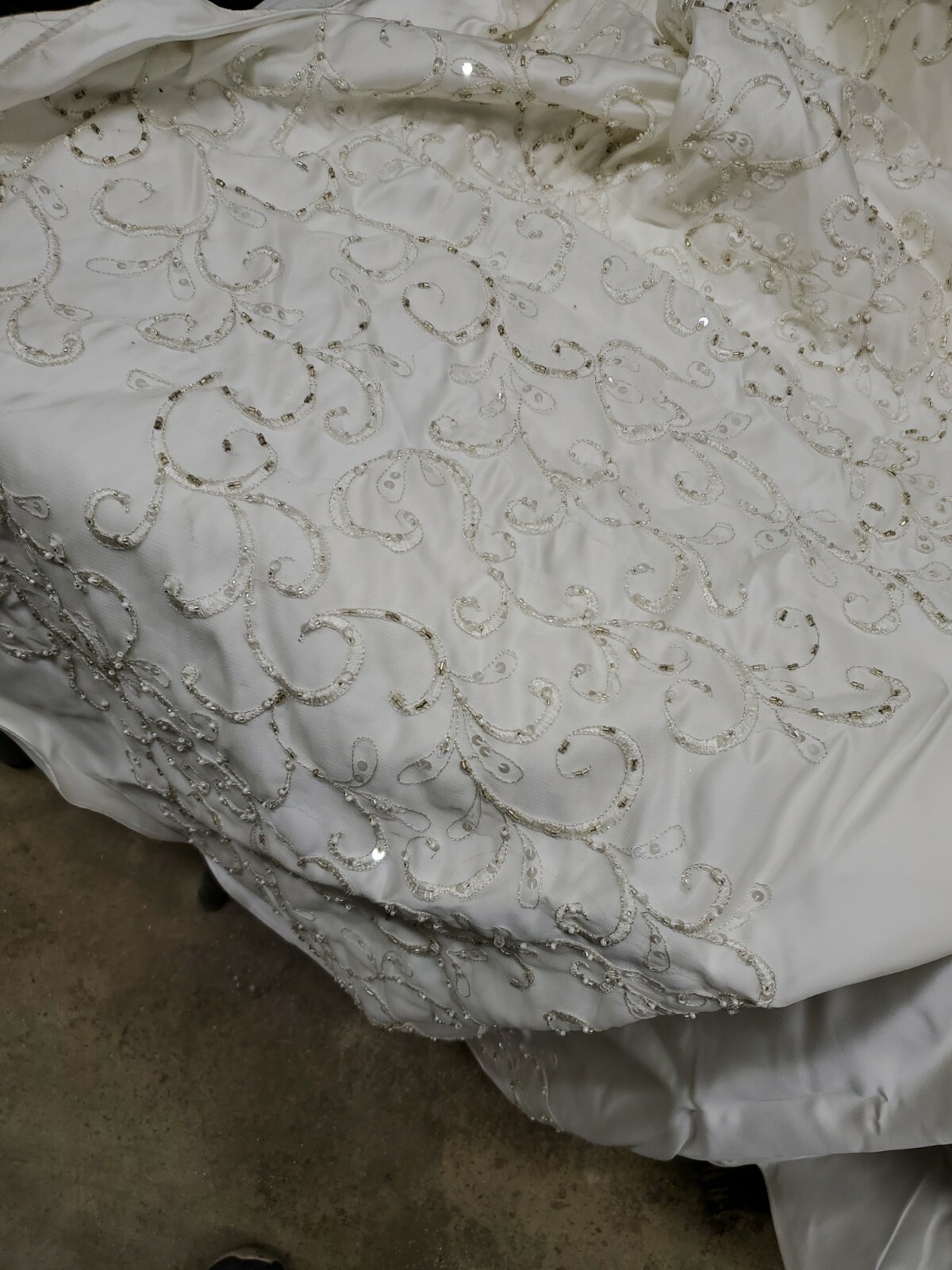 Eden Bridals White Wedding Dress Gown Beaded Strapless Size 10 (Ml)