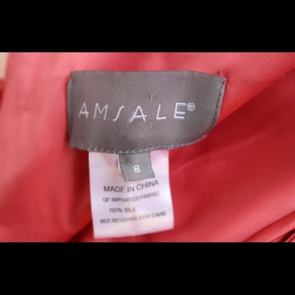 Amsale 8 Salmon Silk One-Shoulder Special Occasion Dress