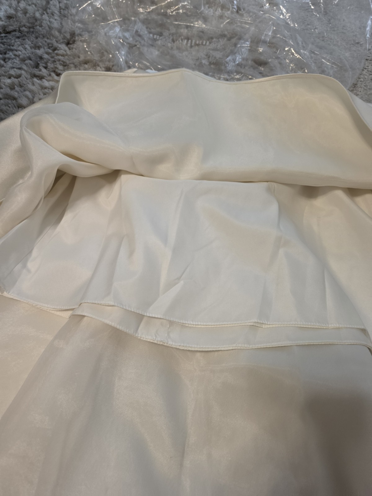 Wtoo by Watters Bridal Ivory Satin High Low Wedding Skirt Back Zip Train Size 10