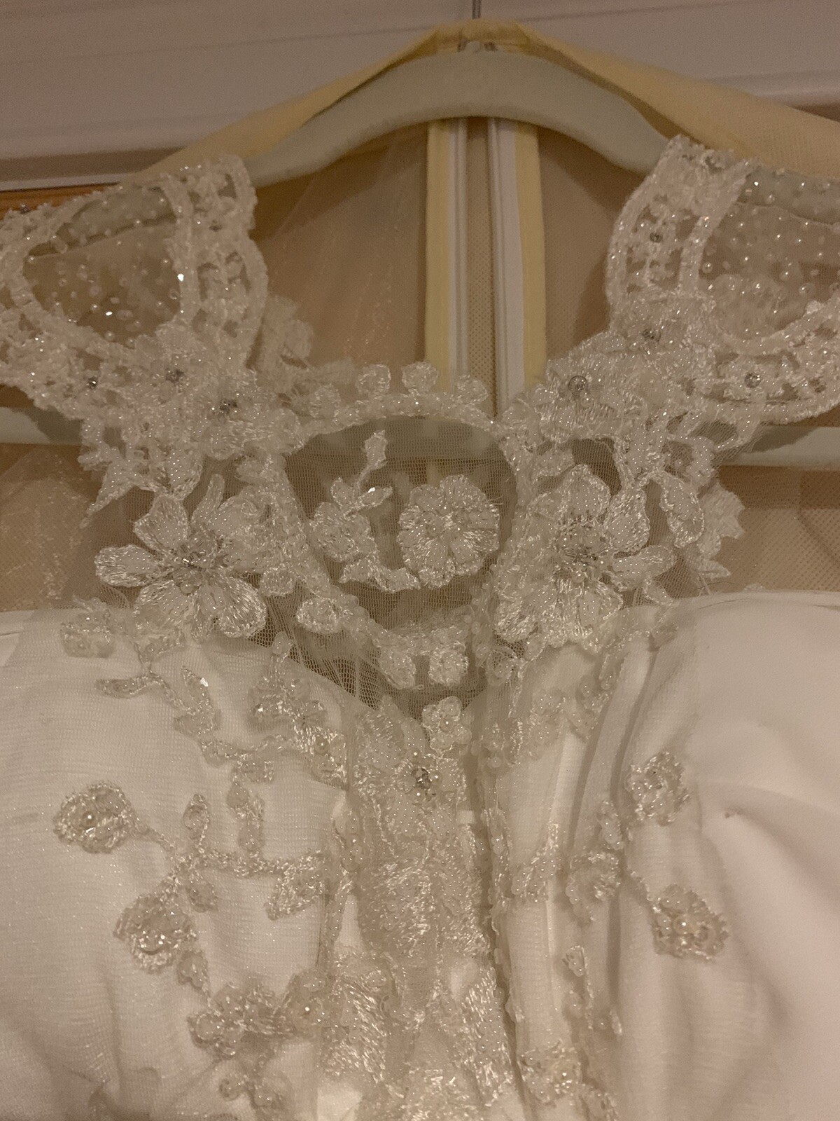 Jasmine Bridal Wedding Dress White Beaded Neck Racer Back Elastic Waist