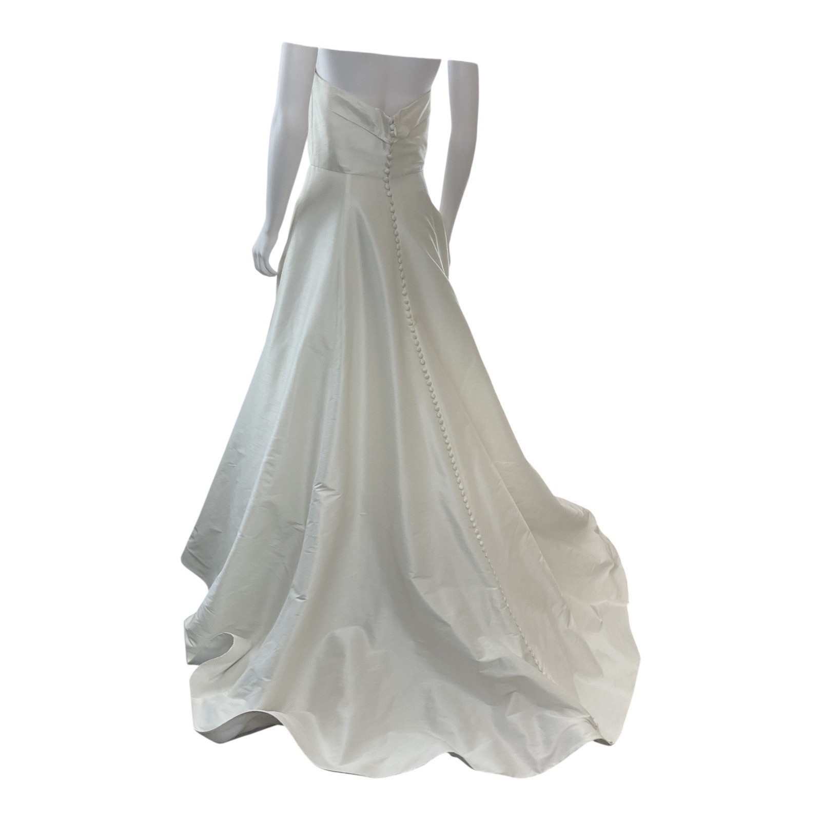 Strapless Wedding Dress Bridal Gown A-Line Buttons Back hidden zipper Gown