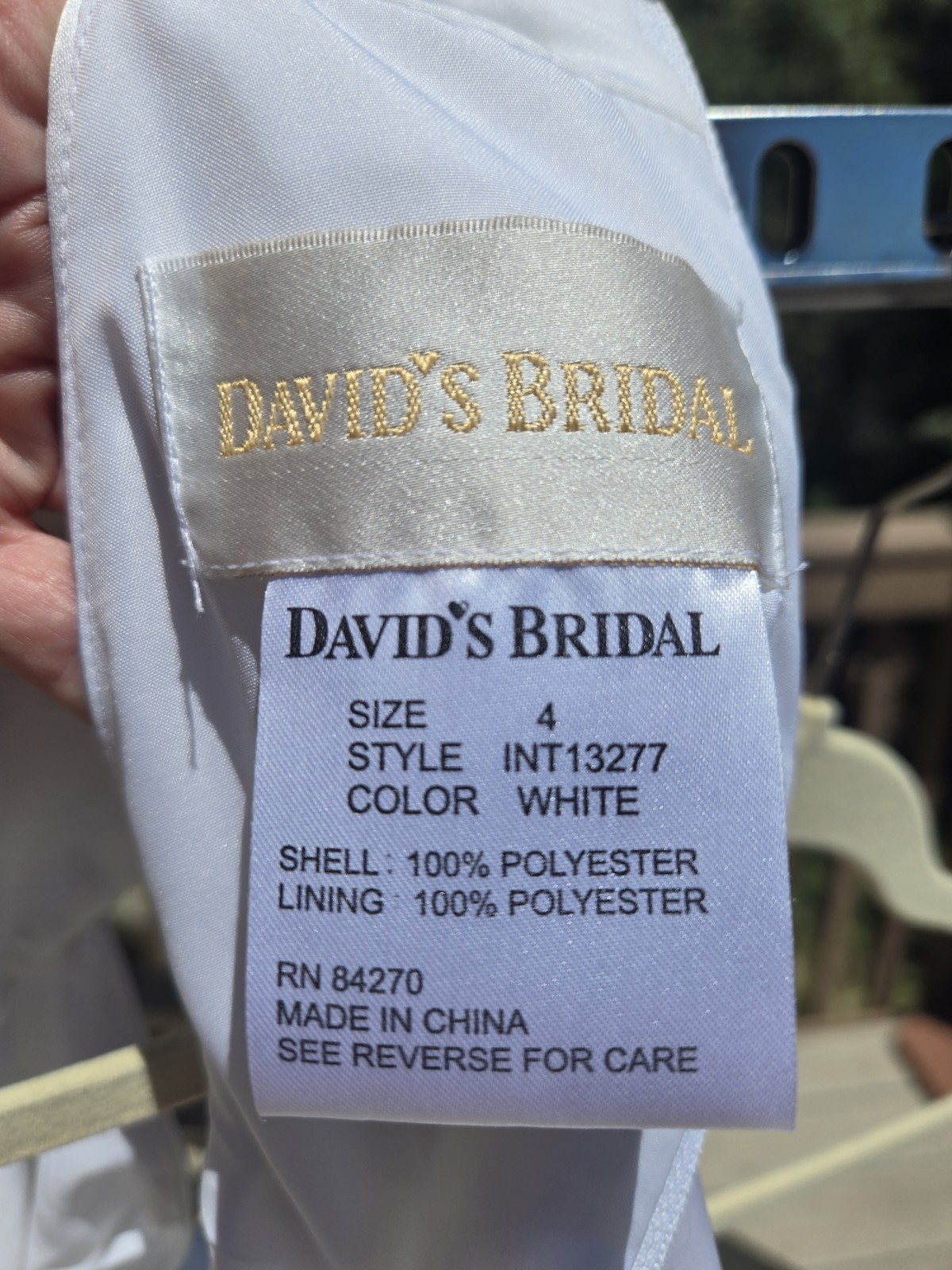 David’s Bridal White Short Causal Wedding Dress Size 4 high neck
