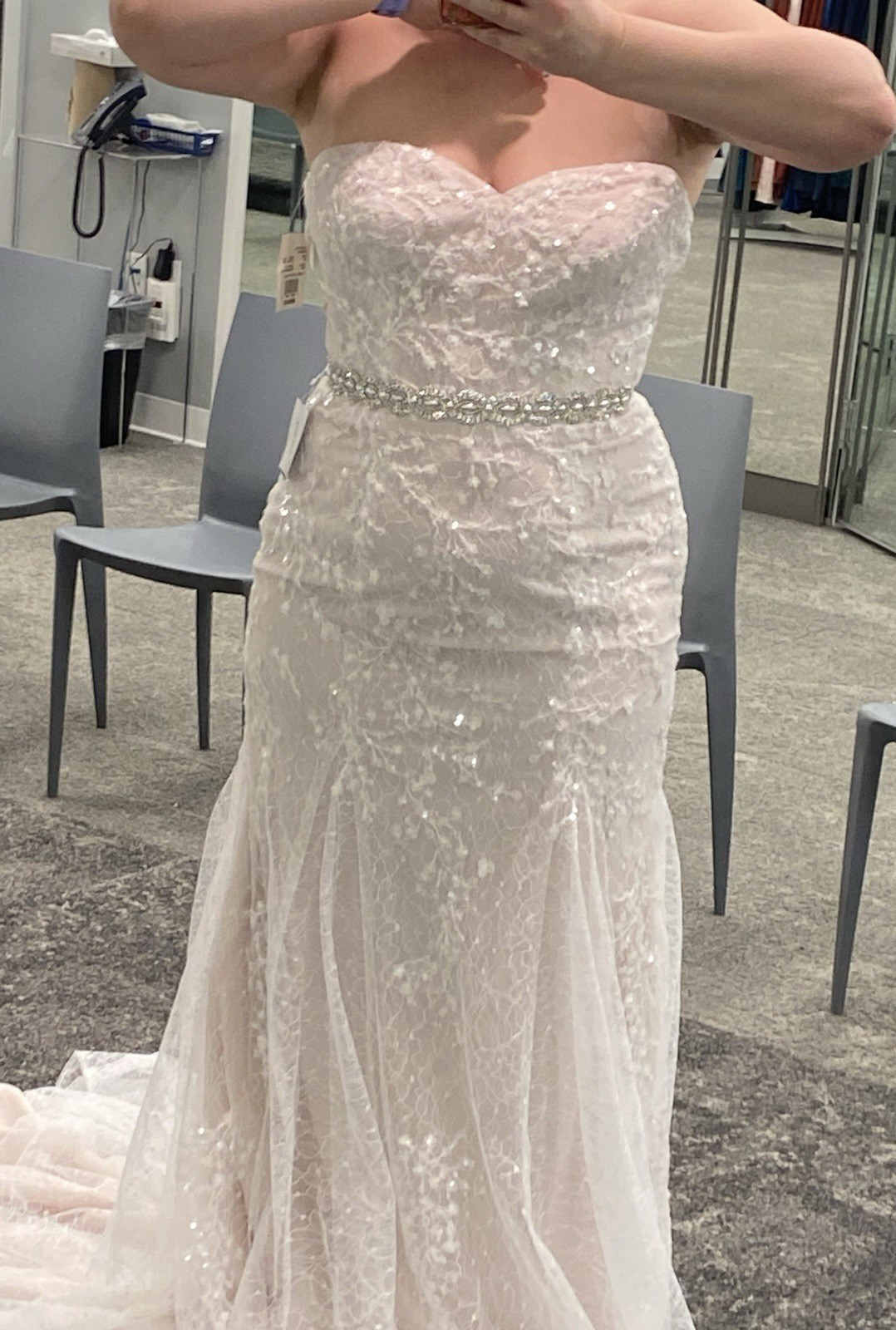 Melissa Sweet MS251259 Ivory Cashmere Strapless Mermaid Trumpet Wedding Dress 12