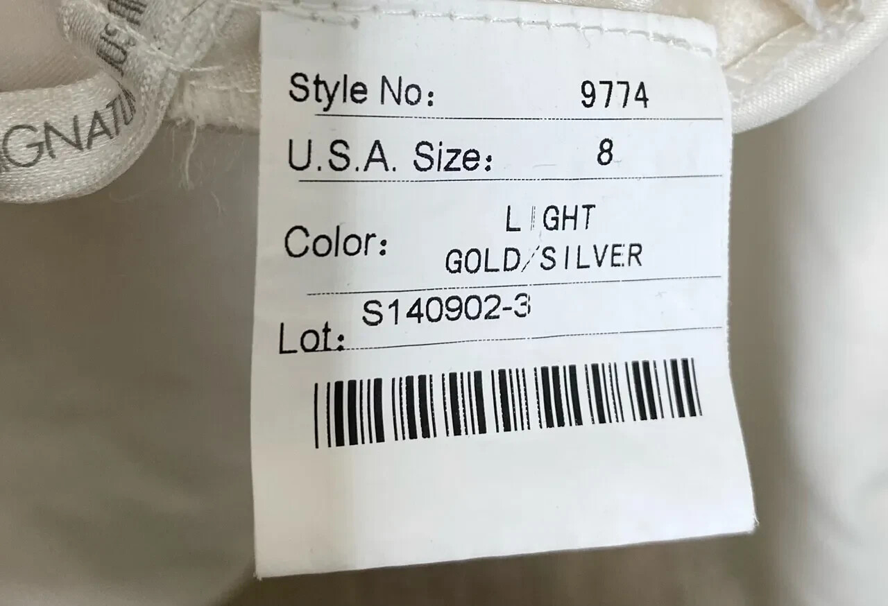 JUSTIN ALEXANDER 9774 Ivory Silver Pearl Embellished Lace Wedding Bridal Gown 8