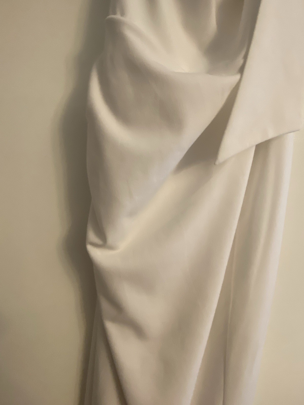 Long White One Shoulder Alternative Wedding Dress Bridal Gown Small