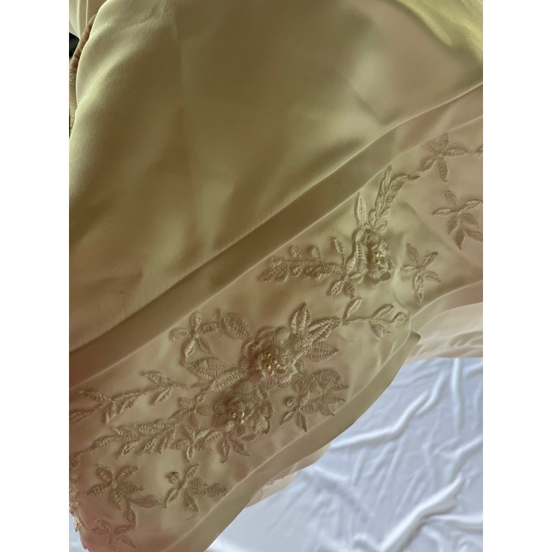 Vintage 90s Morilee Satin A-Line Wedding Dress vntg Size 12 w/ Detachable Train