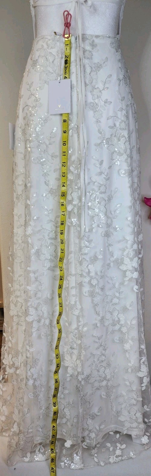 Lulus Magically Charming White Sequin Embroidered Lace-up Maxi Wedding Dress