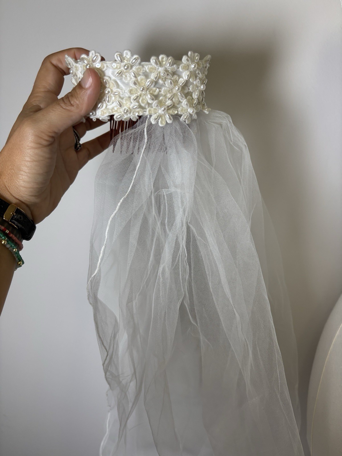 vintage Gloria Vanderbilt A-line wedding dress Size 10 Women’s With Veil