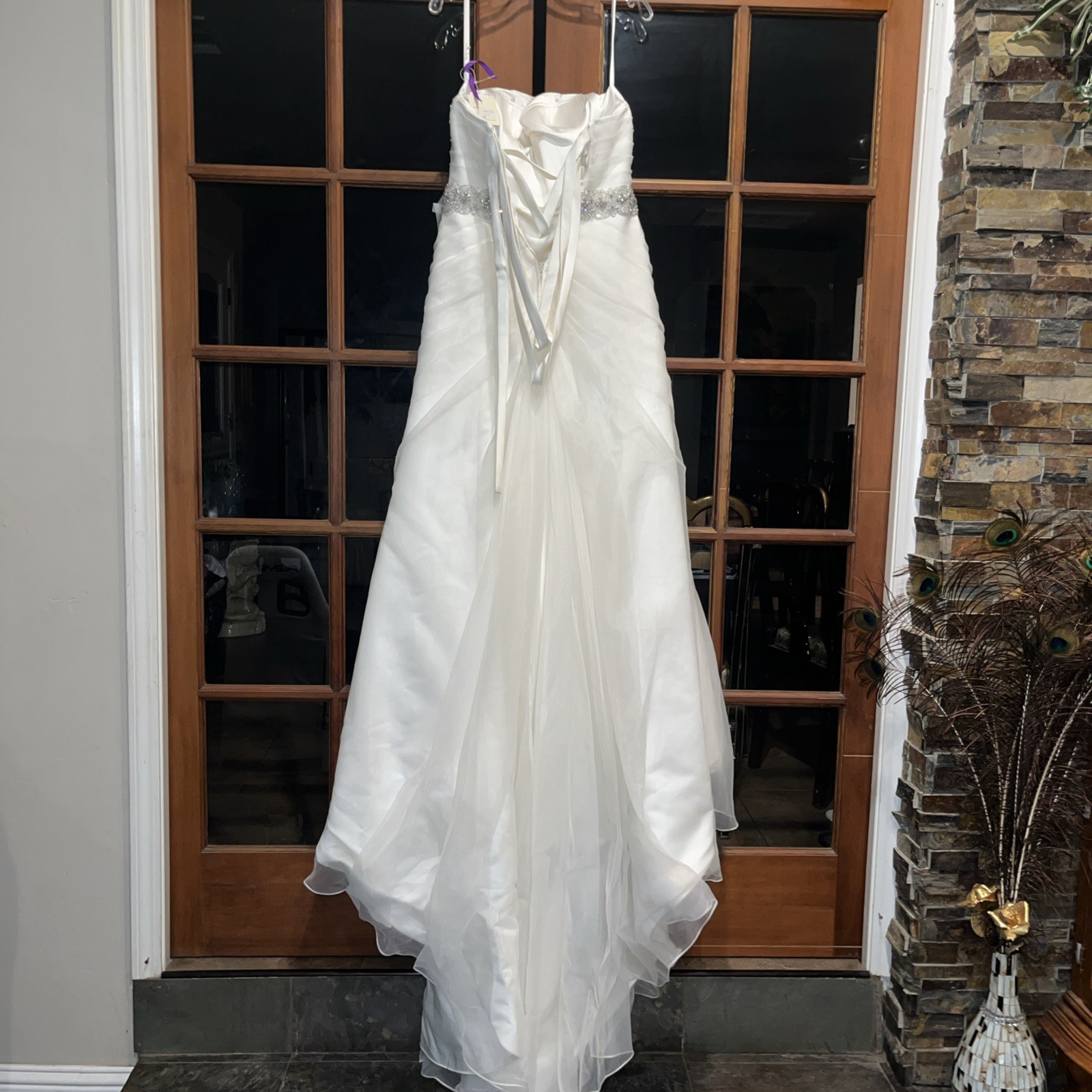 Elegant Wedding Dress By Venus Rhinestone Strapless Size 14 New With Tags!