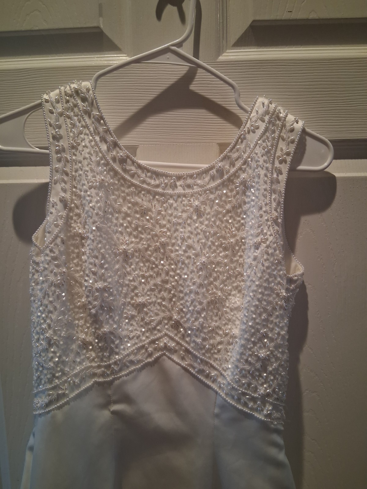 Bonny Wedding Dress Gown Modest high neck white beaded Used size 8