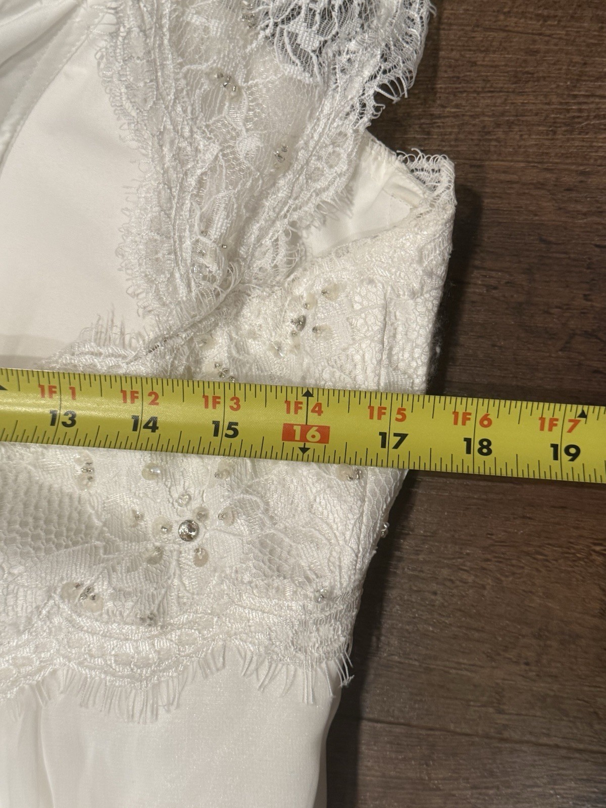 Wedding Dress Ivory Sz 16 Romantic Chiffon Empire Waist A-line Lace Cap Sleeves