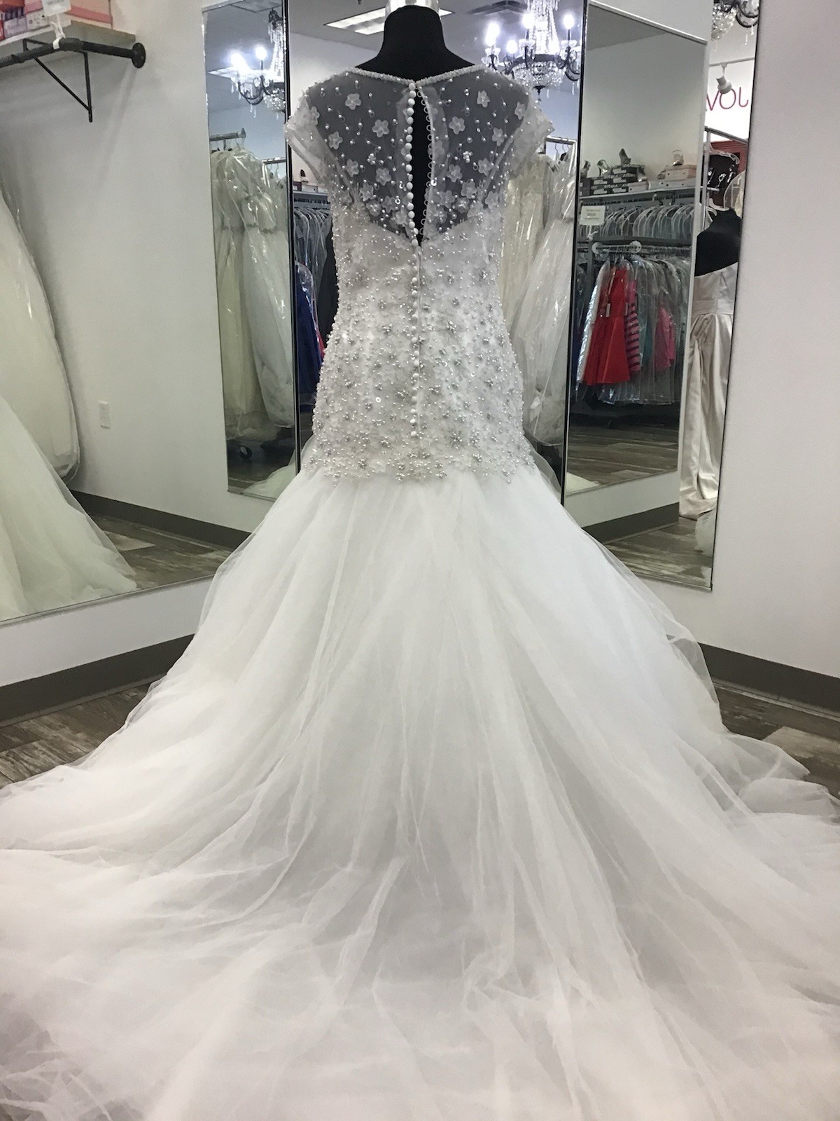 Mary’s Karelina Sposa #C7946 Mermaid Cap Sleeve Illusion Sweetheart Neckline 10