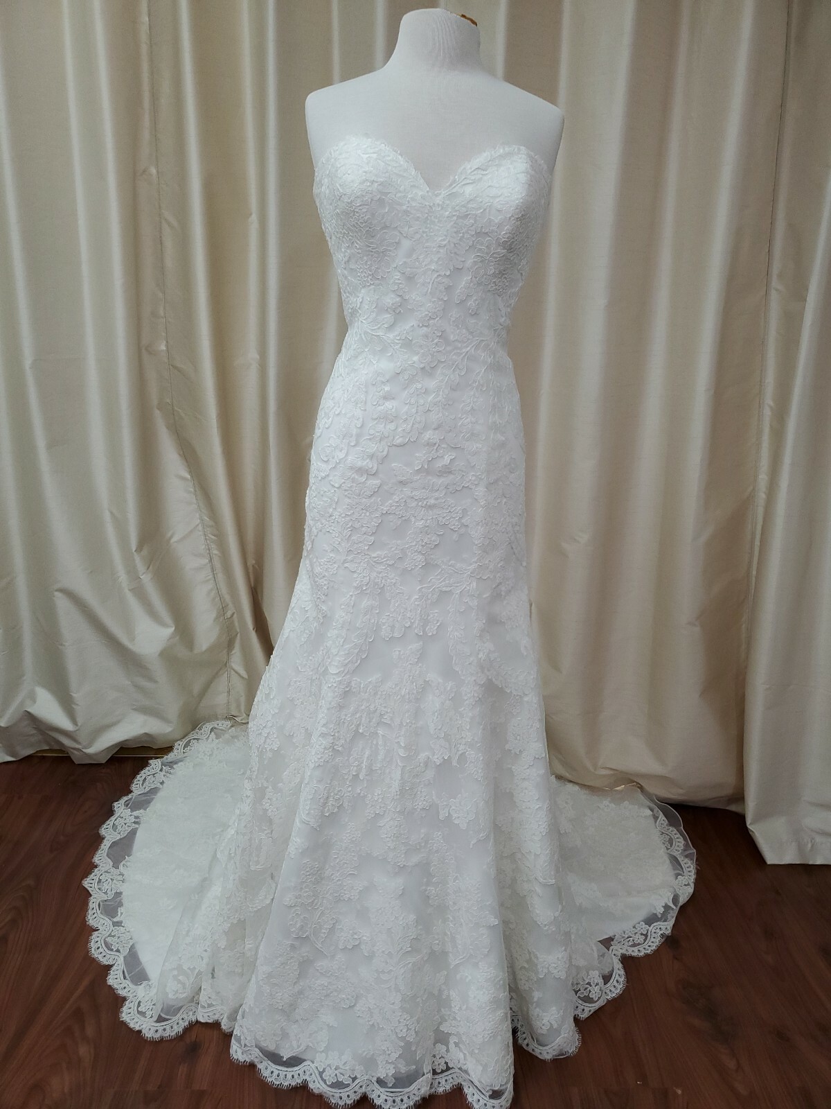 NEW Karelina Sposa Marys Bridal C8040 Trumpet Fit Flare Lace Wedding Dress Ivory