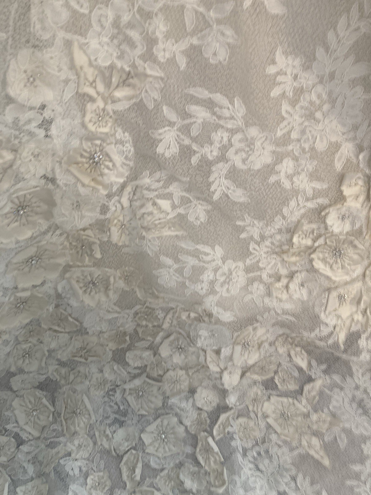watters and watters Wedding Gown Size 8 Ivory Beautiful Cut Flower Details