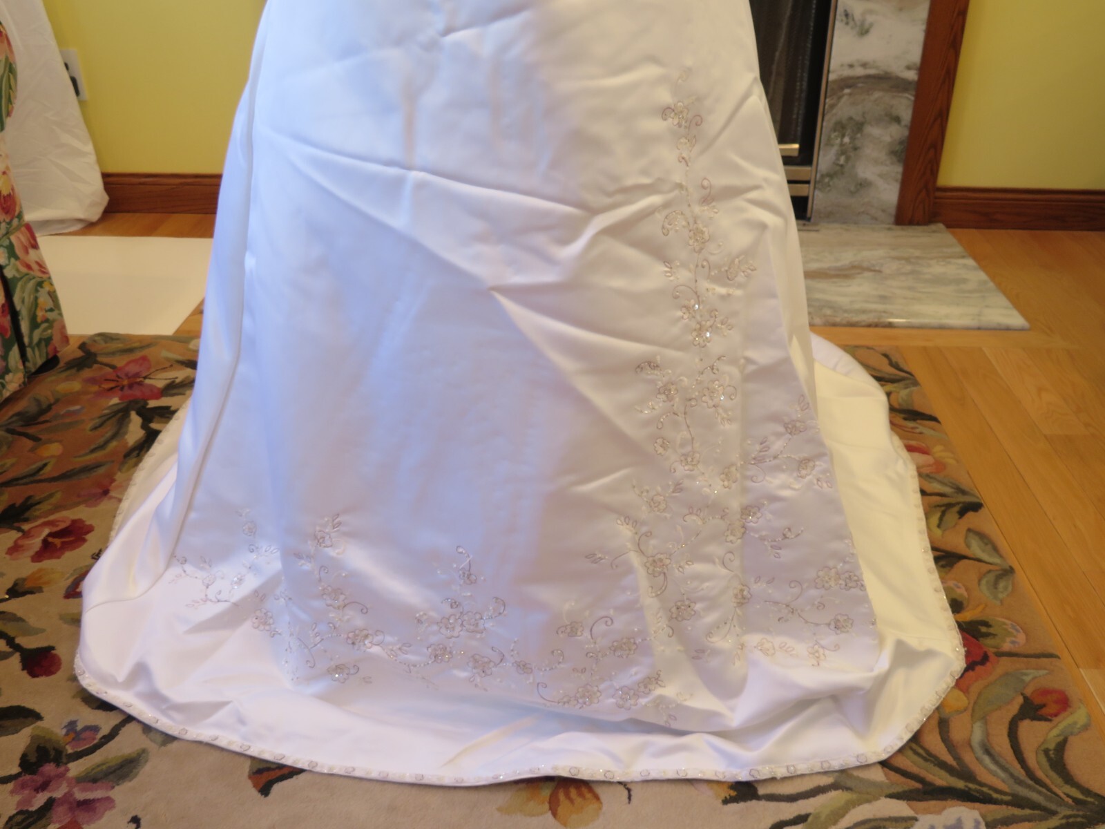 NEW Mori Lee FLOWERS EMBROIDERY Vintage Wedding Dress PRINCESS Gown Train WOW