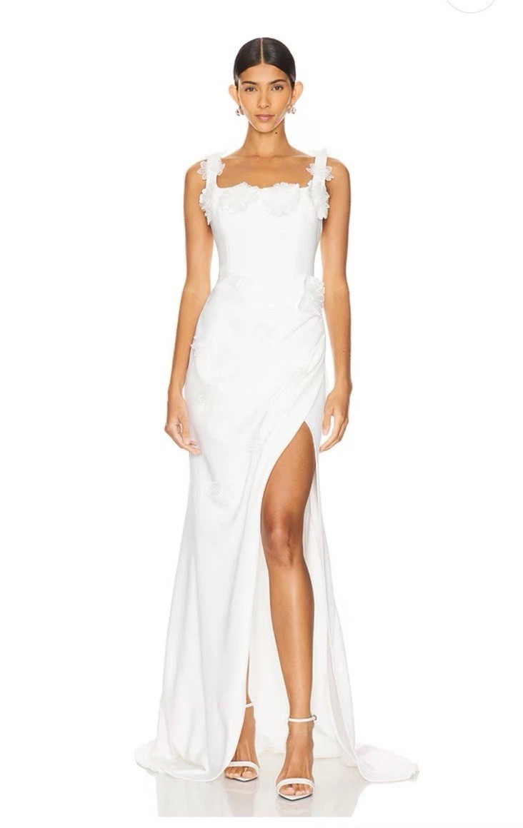 Elliatt Charlotte Gown in Ivory Floral Lace Bride Bridal Women’s Dress Size XXS