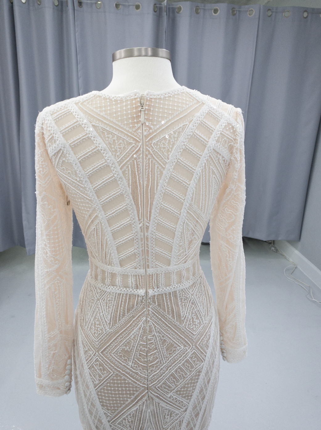 Justin Alexander Wedding Dress Art Deco Beaded Signature 99045 Label 12 Street 8