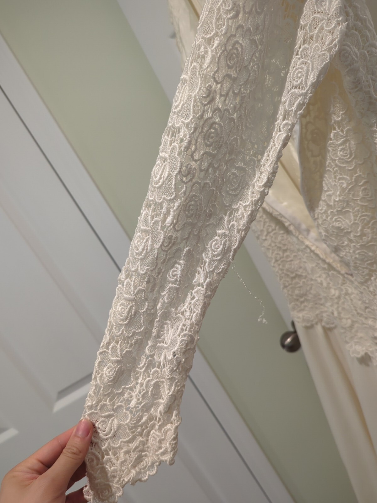 Unbranded Fancy Wedding Gown Style White Lace Dress Full Length Triple Layered 3